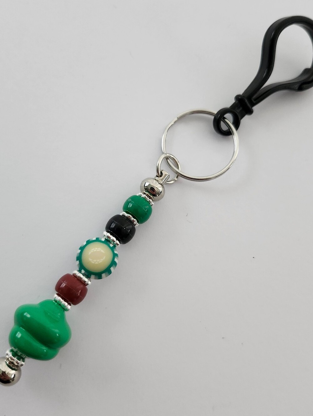 Green Backpack Zipper Charm Handcrafted